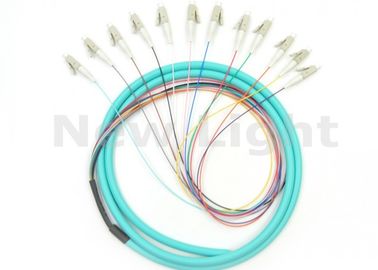 Зеленый гибкий провод волокна ЛК ОМ3, кабель оптического волокна ядра длины 12 1.5М мультимодный