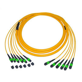 Single Mode 9 / 125 Fiber Optic Patch Cord Cable 12 Fiber Trunk MTP / MPO Pvc