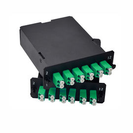 Кассета МПО/МТП содержит двухшпиндельный соединитель ЛК для пульта временных соединительных кабелей Мпо
