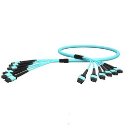 Купить Кабель оптического волокна MPO PVC ядра ODM OM3 12 OEM к Aqua MPO мужскому дует вне online manufacture