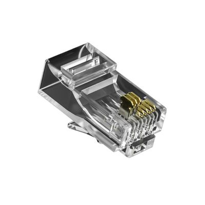 Купить Премиальный позолоченный Ethernet-разъем RJ45 с экранированными хвостовиками, одобренный Fluke для сетей CAT6/CAT7 online manufacture