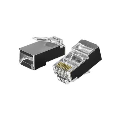 Купить Высокопроизводительный разъем RJ45 с контактами, покрытыми золотом 50U, прохождение Fluke и прозрачный дизайн, предотвращающий спутывание online manufacture