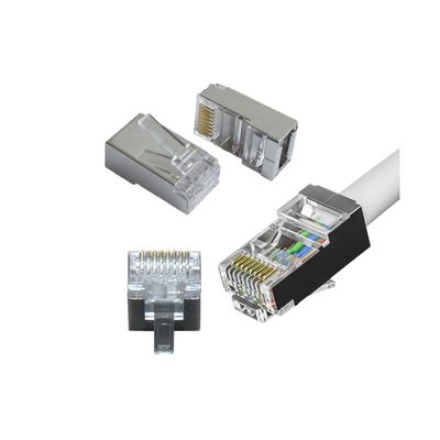 Купить Разъем RJ45 CAT7 OEM с ферритовыми бусинами для полосы пропускания 600 МГц и низким перекрестным влиянием online manufacture