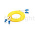 Кабель желтого цвета волокна дуплекса кабеля оптического волокна 3.0мм одиночного режима соединителя ЛК-ЛК Лсж