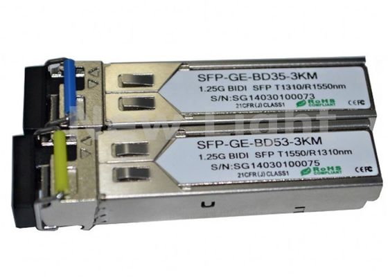 Высокопроизводительный приемопередатчик SFP 1.25G BiDi с одномодовым волокном и дальностью передачи 3 км