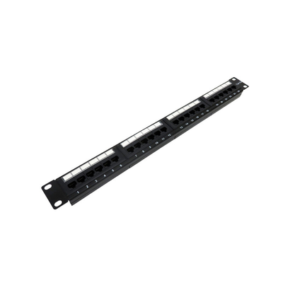 Черная 1U сетевая пластинка для совместимости Cat5e/Cat6/Cat6a/Cat7 Сертификат RoHS/UL/CE