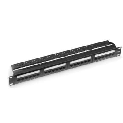 Металлическая RJ45 Ethernet Patch Panel защищенная Cat5e/Cat6/Cat6a/Cat7 Черная 1U 2U с управлением кабелями