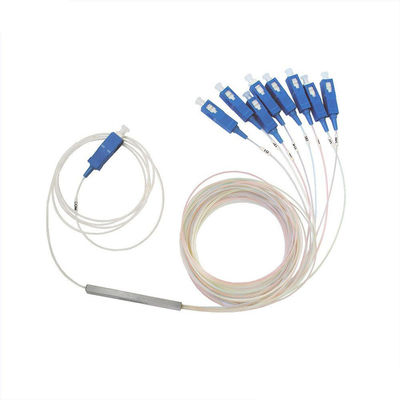 Конфигурация порта 1x8 Разделитель оптических волокон с рабочей длиной волны 1260-1650 нм и типом стальной трубы для FTTH / CATV