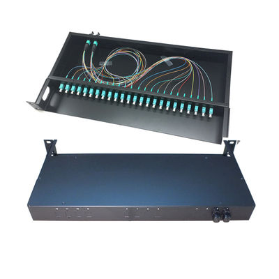 24 Fiber 1U Rack Mount MPO/MTP Fiber Optic Patch Panel с 19 дюймовой стандартной структурой