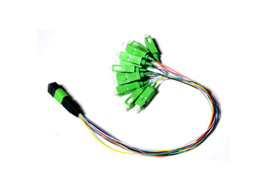 0.9mm 12 Fiber Fan Out Optic Patch Cord MPO MTP кабель с настраиваемой длиной