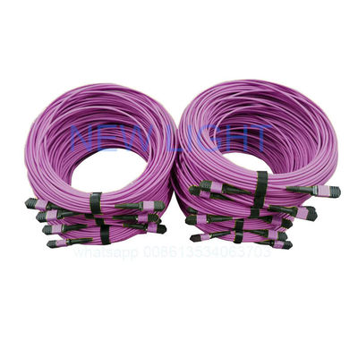 Кабель OM4 12-жильный MPO MTP с настраиваемой длиной для высокоплотных центров обработки данных