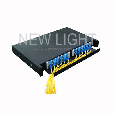 19''/23' Rack Mount Slidable Drawer Fiber Optic Patch Panel с 12/24 ядром для простого управления кабелями