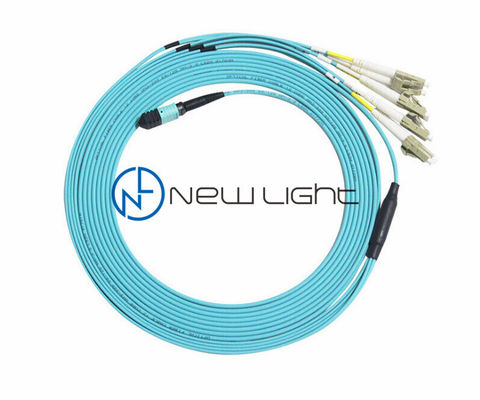 8F MPO To LC Breakout Cable 50/125um Multimode с 3,0 мм PVC Jacket MPO MTP Patch Cable